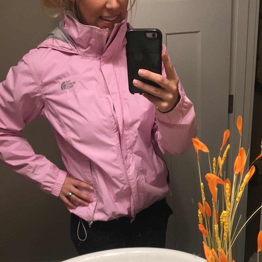 North face jacket/ shell light pink women’s large